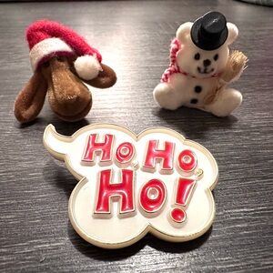 Vintage Brooch Trio Christmas Themed